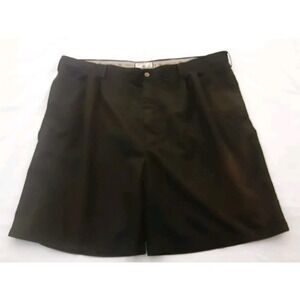Caribbean Joe Men's Black Poly/Rayon Pleat Front Shorts Size 46